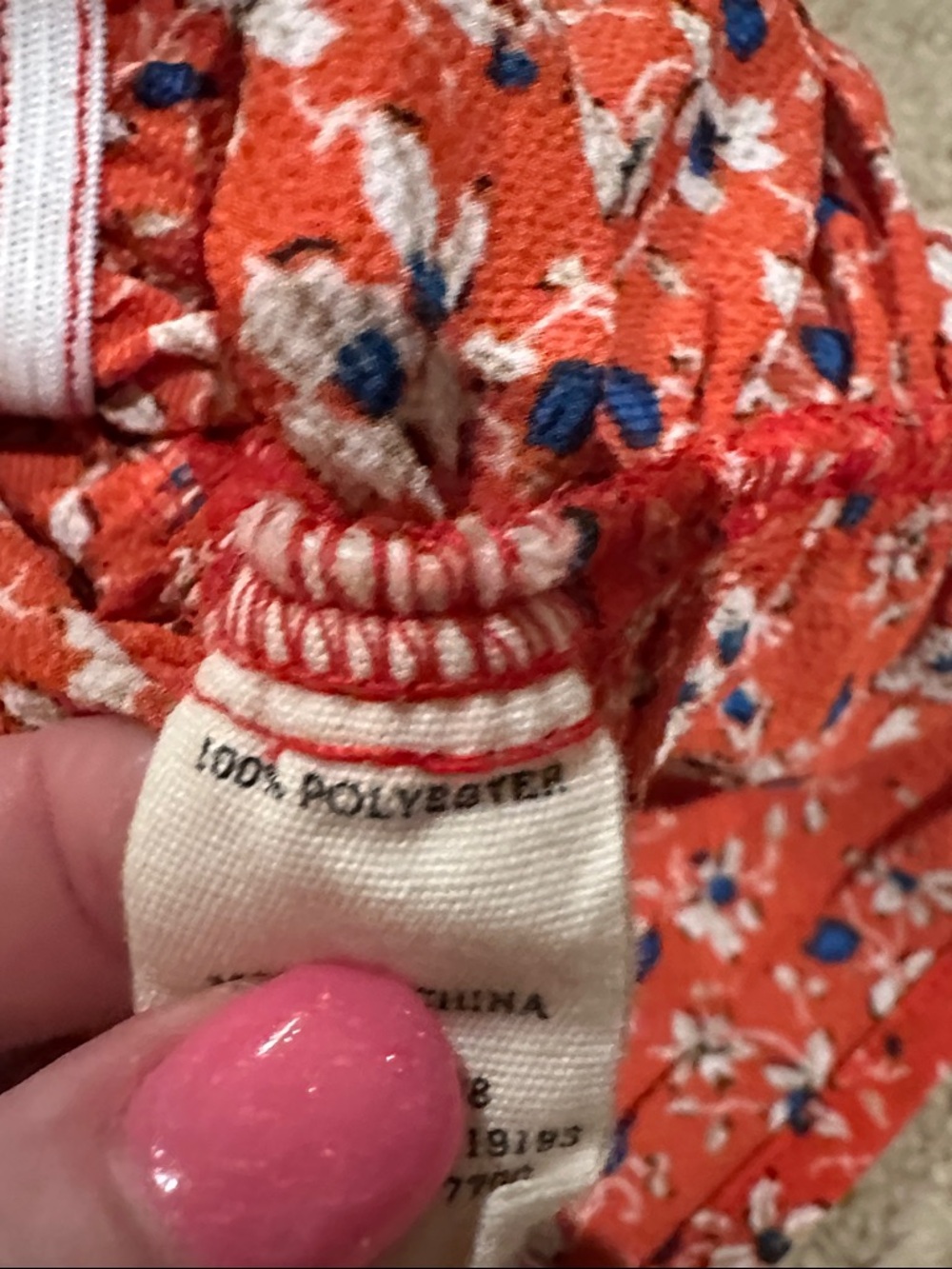 gimmicks by BKE Orange Floral Ruched Square-Neck Blouse - Picture 8 of 8